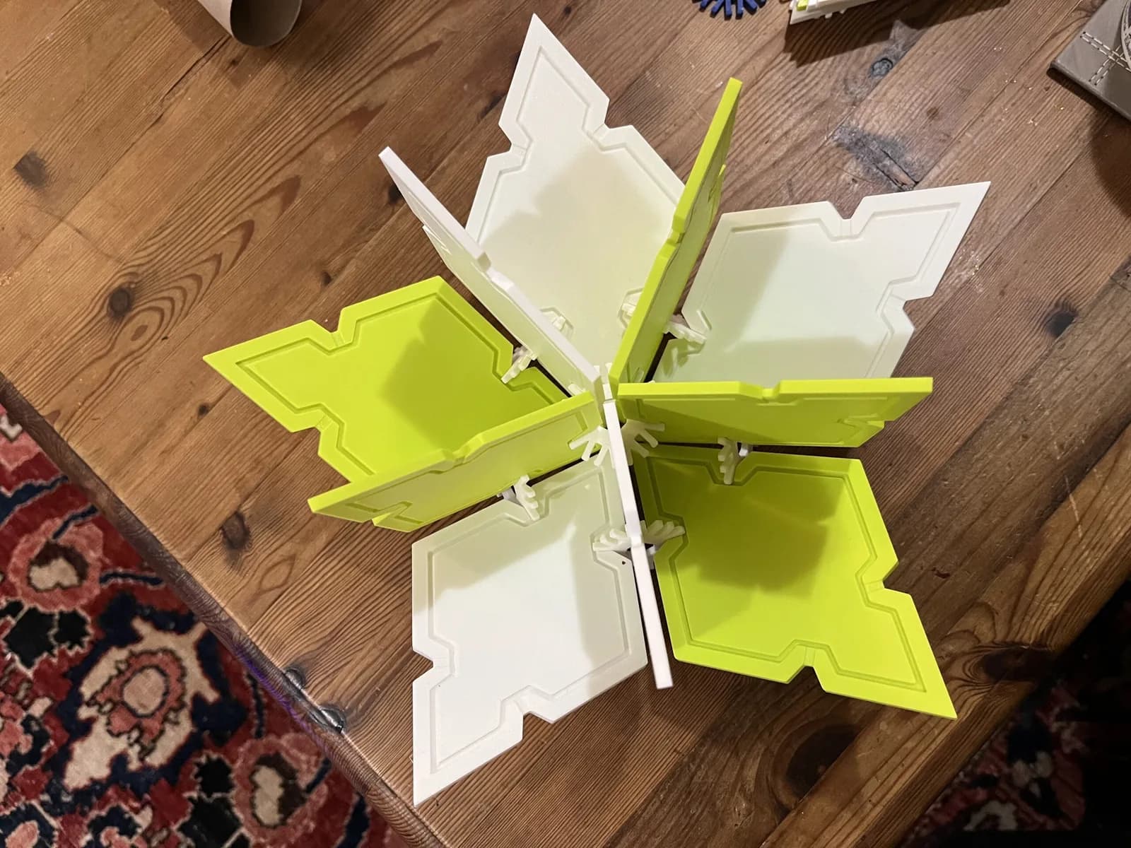 3D star built from white and lime Rhomboi